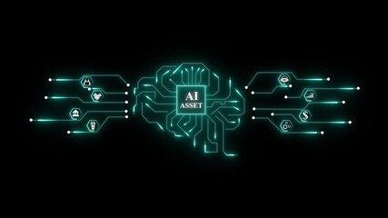 Artificial intelligence brain circuit network data processing and financial growth concept - Powered by Adobe