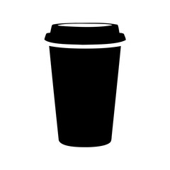 Silhouette of a disposable coffee cup, perfect for on the go mornings