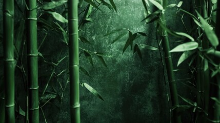 Green bamboo forest scene