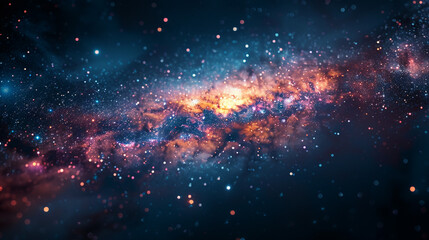 Colorful Milky Way galaxy with stars in deep space