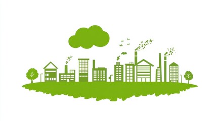 Sustainable cityscape illustration