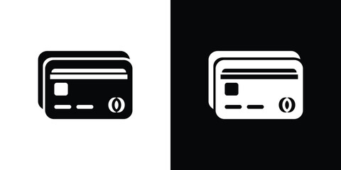 Simple credit card icon in black and white