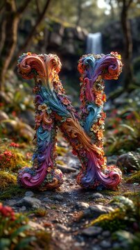 letter "N", 3d letters, letter, alphabet, art letter, art, illustration, illustrative letter
