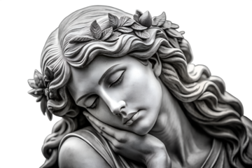 Serene Sorrow A Classical Marble Sculpture of a Woman