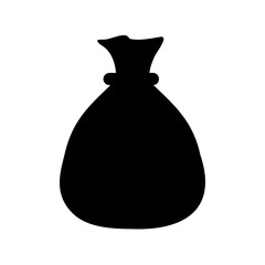 Silhouette of a filled money bag or sack, icon and wealth concept