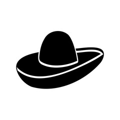 Black and white minimalist illustration of a wide brimmed futuristic hat