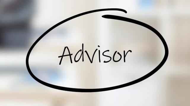 Advisor Handwriting using black marker on glass