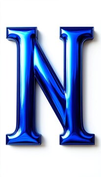 3d blue letter N, letter "N", 3d letters, letter, alphabet, alphabet letters, art letter, art, illustration, illustrative letter