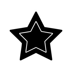 Fototapeta premium Stylized double layered star illustration isolated on plain white background with outline