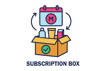 Subscription box service with recurring monthly delivery and curated products