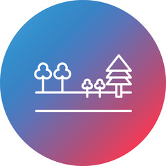 Forest Line Gradient Circle Background Icon