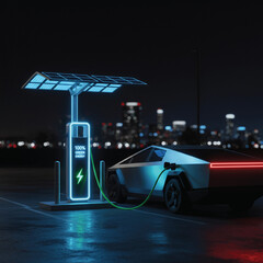 EV Car charging in EV station