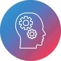 Cognitive Line Gradient Circle Background Icon