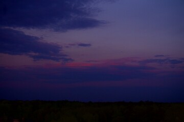 Clouds over the city in summer
