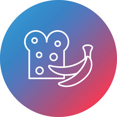 Banana Bread Line Gradient Circle Background Icon