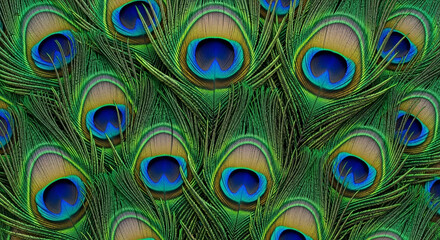 Obraz premium Vibrant Peacock Feathers A Close-Up Look at Nature's Masterpiece