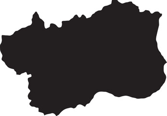 Obraz premium Map Silhouette Aosta Valley Region Italy