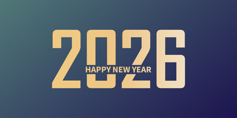 2026 Happy New Year logo text design. 2026 number design template. Vector illustration.