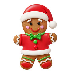 Santa Gingerbread Man with Bow Tie – Christmas Cookie Delight