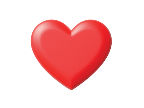 red heart isolated on transparent background, Clipart png