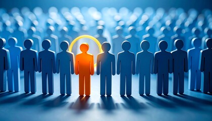 Unique Individual Standing Out from the Crowd Success Concept.