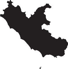 Fototapeta premium Map Silhouette Lazio Region Italy