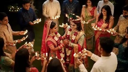 Indian Wedding Night Ceremony.