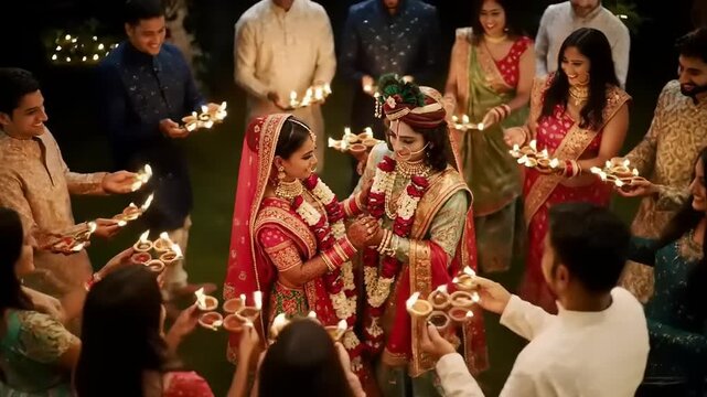 Indian Wedding Night Ceremony.