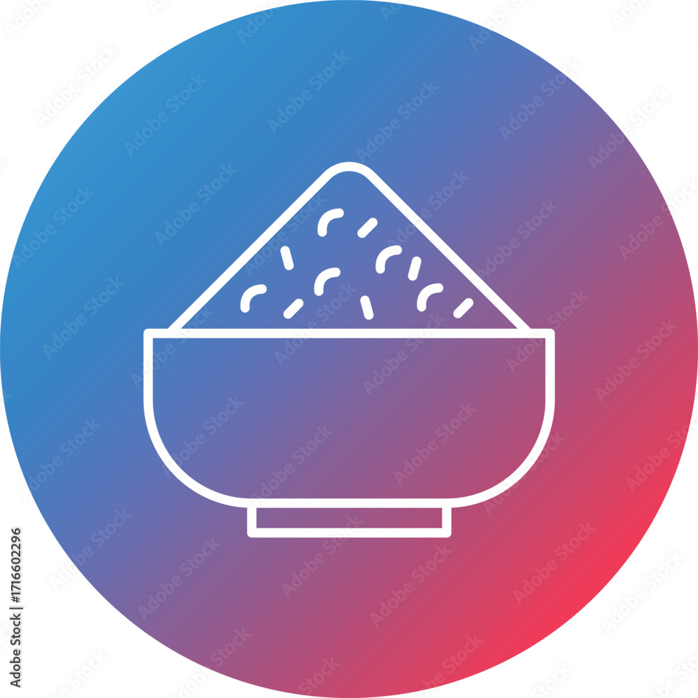 Poster curry line gradient circle background icon