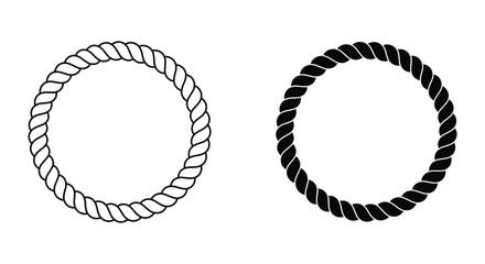 Two rope circles one white and one black displayed side by side © Lhvect02