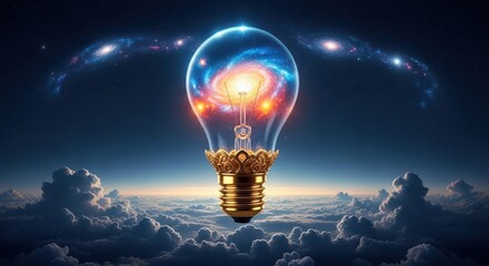 light bulb on the sky background