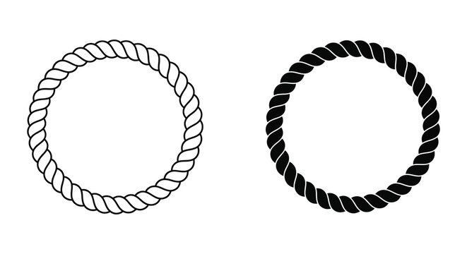 Two rope circles one white and one black displayed side by side