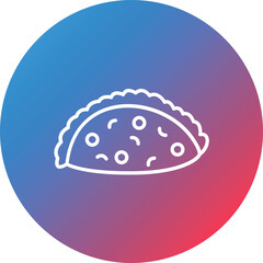 Empanada Line Gradient Circle Background Icon