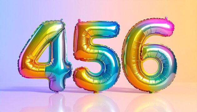 Rainbow Number Balloons 456 Festive Celebration Decoration.