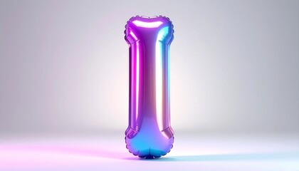 Iridescent Foil Balloon Letter I Festive Decoration.