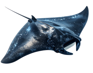 Gliding Manta Ray – Realistic Ocean PNG Isolated