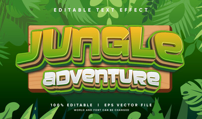 jungle adventure vector text effect with modern style