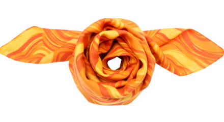 Scarf rolled in circle isolated on white background.