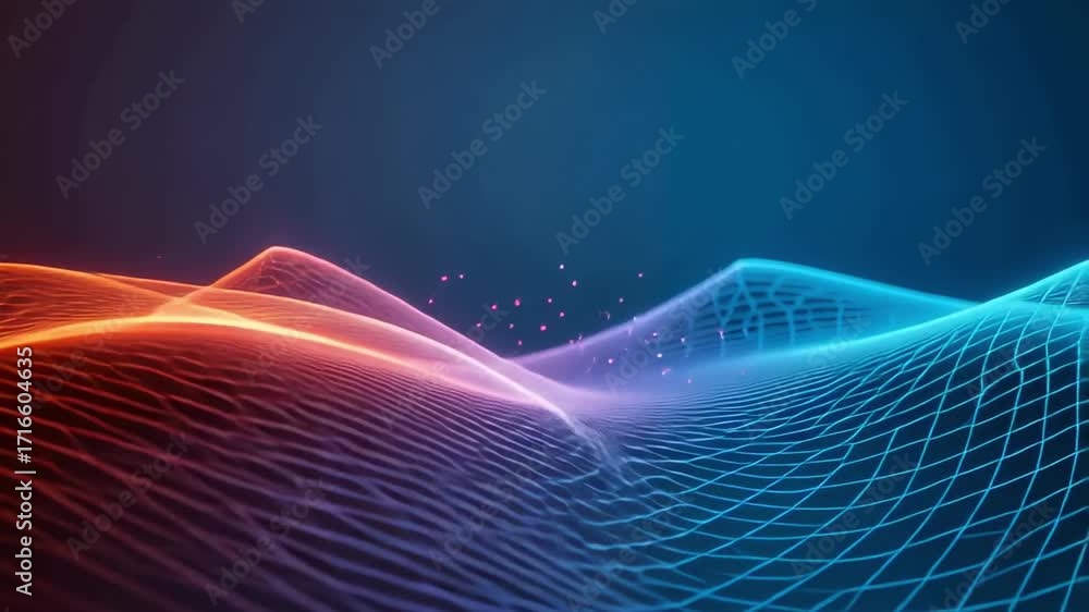 Poster abstract gradient wave background design futuristic technology network connection art design