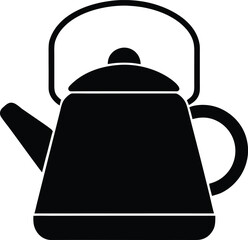 Camping Kettle Silhouette Vector Art Illustration