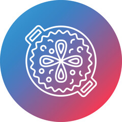 Paella Line Gradient Circle Background Icon