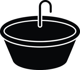 Collapsible Sink Silhouette Vector Art Illustration