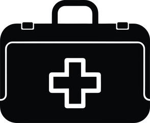 Fototapeta premium First Aid Kit Silhouette Vector Art Illustration