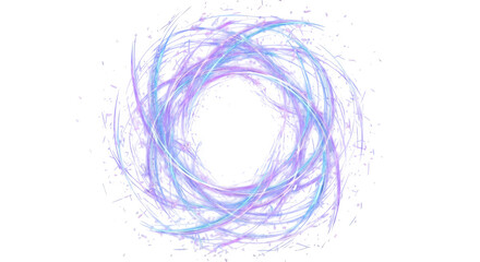 Abstract swirling light trails in a vortex of purple and blue energy