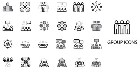 Group simple concept 24 Grew color icons set .Vector illustration.	