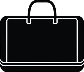 Laptop Bag Silhouette Vector Art Illustration