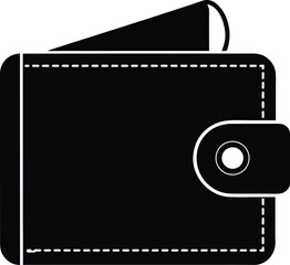 Neck Wallet Silhouette Vector Art Illustration