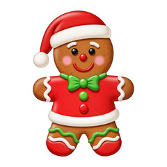 Santa Gingerbread Man with Bow Tie – Christmas Cookie Delight