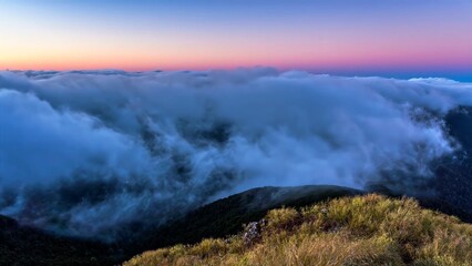 sunset over the mountains