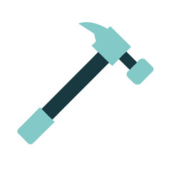 Simple flat design illustration of a claw hammer tool